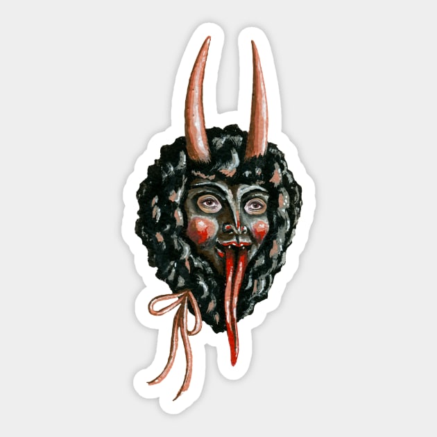 Krampus devil face Sticker by KayleighRadcliffe